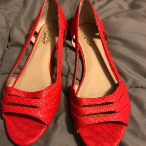 Snake skin cut out flats!!